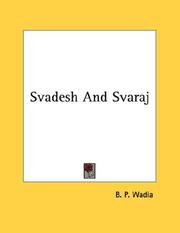 Cover of: Svadesh And Svaraj