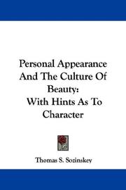 Cover of: Personal Appearance And The Culture Of Beauty | Thomas S. Sozinskey