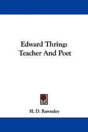 Cover of: Edward Thring: Teacher And Poet