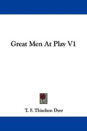 Cover of: Great Men At Play V1