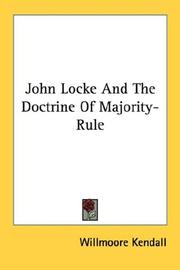 Cover of: John Locke And The Doctrine Of Majority-Rule