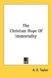 Cover of: The Christian Hope Of Immortality