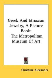 Cover of: Greek And Etruscan Jewelry, A Picture Book: The Metropolitan Museum Of Art