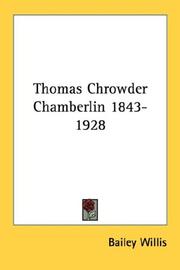 Cover of: Thomas Chrowder Chamberlin 1843-1928
