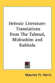 Cover of: Hebraic Literature: Translations from The Talmud, Midrashim and Kabbala