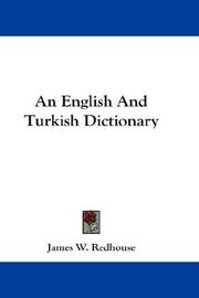 Cover of: An English And Turkish Dictionary