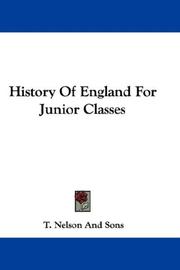 Cover of: History Of England For Junior Classes