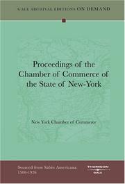 Cover of: Proceedings of the Chamber of Commerce of the State of New-York