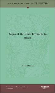 Signs of the times favorable to peace by Howard Malcom