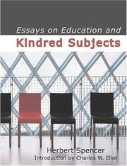 Cover of: Essays on Education and Kindred Subjects (Large Print Edition) | Herbert Spencer