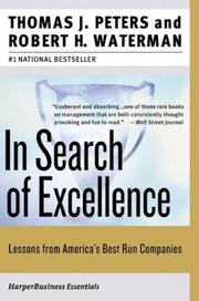 Cover of: In search of excellence by Thomas J. Peters