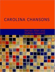 Cover of: Carolina Chansons (Large Print Edition): Legends of the Low Country
