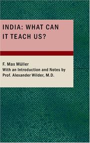 Cover of: India: What can it teach us? by F. Max Müller
