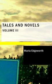 Cover of: Tales and Novels- Volume 3: Belinda