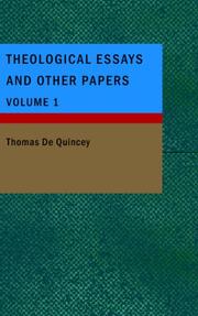 Cover of: Theological Essays and Other Papers- Volume 1
