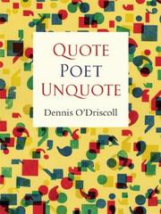 Cover of: Quote Poet Unquote by Dennis O'Driscoll