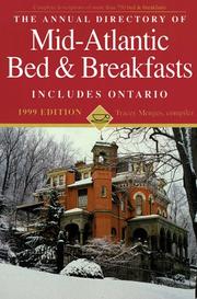 Cover of: The Annual Directory of Mid-Atlantic Bed & Breakfasts, 1999