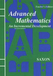 Cover of: Advanced Mathematics: An Incremental Development