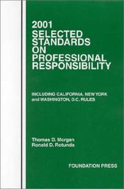 Cover of: Selected Standards on Professional Responsibility Statutory Supplement