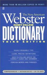 Cover of: The new American Webster handy college dictionary: includes abbreviations, geographical names, foreign words and phrases, forms of address, weights and measures, signs and symbols