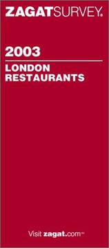 Cover of: Zagatsurvey 2003 London Restaurants (Zagatsurvey: London Restaurants)