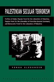 Cover of: Palestinian Secular Terrorism by Yonah Alexander