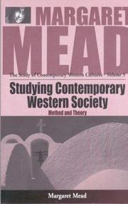 Cover of: Studying Contemporary Western Society: Method and Theory (The Study of Contemporary Western Cultures, Vol. 5)