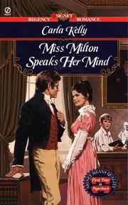 Cover of: Miss Milton Speaks Her Mind