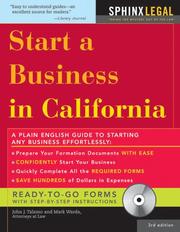 Cover of: "Start a Business in California, 3E (+ CD-ROM)" (How to Start a Business in California)