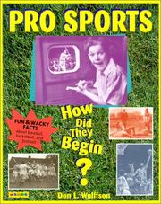 Cover of: Pro Sports: How Did They Begin