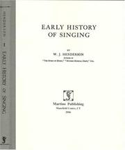 Cover of: Early History of Singing