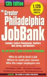 Cover of: The Greater Philadelphia Jobbank 2001 (Greater Philadelphia Jobbank, 13th ed)