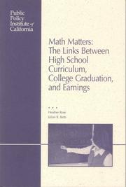 Cover of: Math Matters: The Links Between High School Curriculum, College Graduation, and Earnings