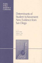 Cover of: Determinants of Student Achievement: New Evidence from San Diego