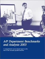 Cover of: A/P Department Benchmarks and Analysis 2003