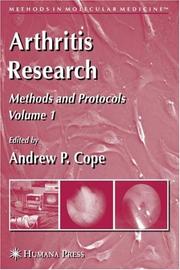 Cover of: Arthritis Research: Volume 1: Methods and Protocols (Methods in Molecular Medicine)