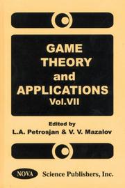 Cover of: Game Theory and Applications (Game Theory & Applications)