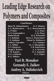 Cover of: Leading Edge Research On Polymers And Composites
