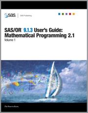 Cover of: SAS/OR 9.1.3 User's Guide: Mathematical Programming 2.1