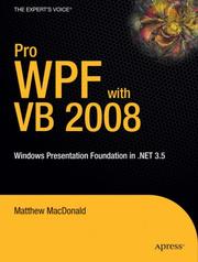 Cover of: Pro WPF with VB 2008 by Matthew MacDonald