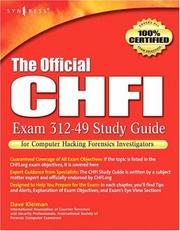 Cover of: The Official CHFI Study Guide (Exam 312-49)