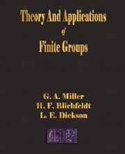 Cover of: Theory And Applications Of Finite Groups