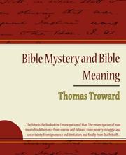 Cover of: Bible Mystery and Bible Meaning - Thomas Troward