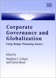 Cover of: Corporate Governance and Globalization: Long Range Planning Issues (New Horizons in International Business series)