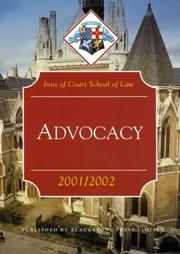 Cover of: Advocacy (Inns of Court Bar Manuals) by Inns of Court School of Law