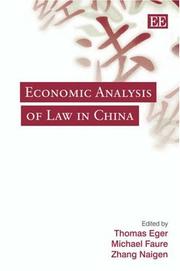 Cover of: Economic Analysis of Law in China