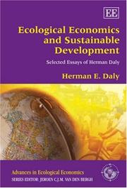 Cover of: Ecological Economics and Sustainable Development: Selected Essays of Herman Daly (Advances in Ecological Economics)