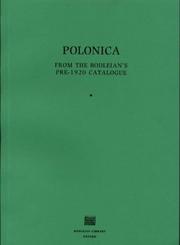 Polonica from the Bodleian's pre-1920 catalogue