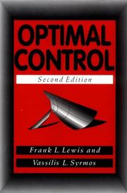 Cover of: Optimal control