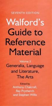 Cover of: Walford's Guide to Reference Material: Generalia, Language and Literature, the Arts (Walford's Guide to Reference Material)